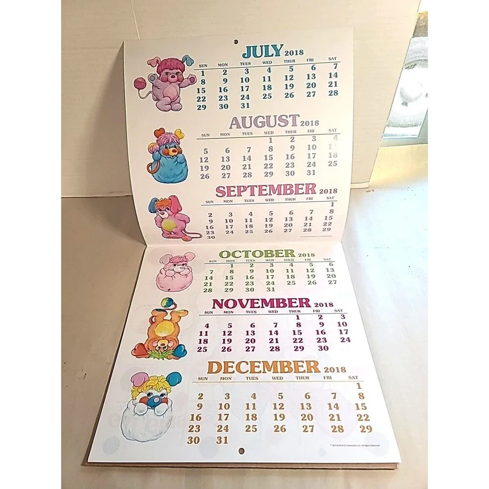 2019 Popples Wall Calendar Ephemera 80's Art ( Open)
